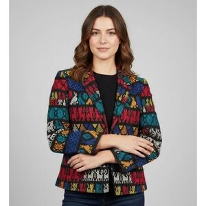 Vintage Guatemalan Hand Woven 1950s Tourist Jacket Size 12